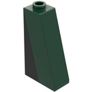 LEGO Dark Green Slope 1 x 2 x 3 (75°) with Black Triangle (Left Side) Sticker with Hollow Stud