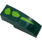 LEGO Dark Green Slope 1 x 3 Curved with 3 Lime Scales Left Sticker (50950)