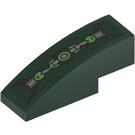 LEGO Dark Green Slope 1 x 3 Curved with Silver and Green Strap Sticker