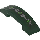 LEGO Dark Green Slope 1 x 4 Curved Double with Silver and Green Strap Sticker