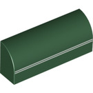 LEGO Dark Green Slope 1 x 4 Curved with Two White Lines (6191 / 15923)