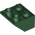LEGO Donkergroen Helling 2 x 2 (45°) Omgekeerd met platte afstandsring eronder (3660)