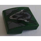 LEGO Dark Green Slope 2 x 2 Curved with Black Bat and Silver Decoration Sticker (15068)