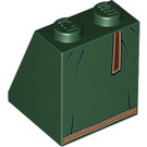 LEGO Dark Green Slope 2 x 2 x 2 (65°) with Brown Hemline and Belt with Bottom Tube (3678 / 12633)