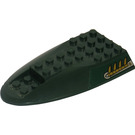 LEGO Dark Green Slope 6 x 10 with Double Bow with Gold Vents Sticker (87615)