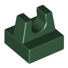 LEGO Dunkelgrün Fliese 1 x 1 mit Clip (Kein Schnitt in der Mitte) (2555 / 12825)