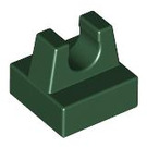 LEGO Verde scuro Piastrella 1 x 1 con Clip (Nessun taglio al centro) (2555 / 12825)