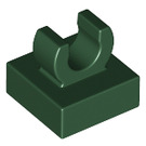 LEGO Vert foncé Tuile 1 x 1 avec Agrafe (Surélevé "C") (15712 / 44842)