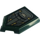 LEGO Dark Green Tile 2 x 3 Pentagonal with Armor Sticker (22385)