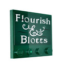 LEGO Donkergroen Tegel 4 x 4 met Studs Aan Rand met Flourish & Blotts Sticker (6179)