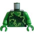 LEGO Mørk grønn Overkropp Tunic med Lysegrønn og Hvit Electricity Energy (973)