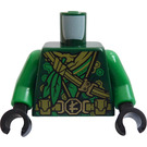 LEGO Dark Green Torso with Dark Tan Belt and Green Leaves (Lloyd) (973)