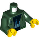 LEGO Vert foncé Torse avec Hoodie over Noir Shirt avec Equalizer Bars (973 / 76382)