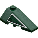 LEGO Dark Green Wedge 2 x 4 Triple Right with Dark Green Triangle with White Border Sticker (43711)