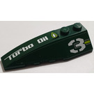 LEGO Dark Green Wedge 2 x 6 Double Left with 3 and 'Turbo Oil' Sticker (41748)
