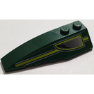 LEGO Dark Green Wedge 2 x 6 Double Left with Stripe and Air Outlet Sticker (41748)