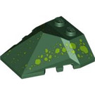 LEGO Dark Green Wedge 4 x 4 Quadruple Convex Slope Center with Green Dots (47757 / 58801)