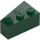 LEGO Dark Green Wedge Brick 3 x 2 Right (6564)