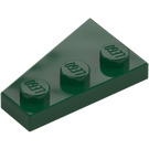 LEGO Tummanvihreä Kiila Levy 2 x 3 Siipi Oikein  (43722)