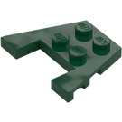 LEGO Mørk grønn Kile Plate 3 x 4 med knottskår (28842 / 48183)