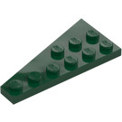 LEGO Mørk grønn Kile Plate 3 x 6 Vinge Høyre (54383)