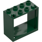 LEGO Dark Green Window 2 x 4 x 3 with Square Holes (60598)