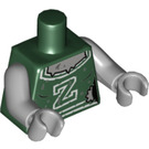 LEGO Dark Green Zombie Cheerleader Minifig Torso with Medium Stone Arms and Medium Stone Hands (973 / 88585)