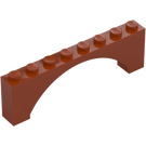 LEGO Dark Orange Arch 1 x 8 x 2 Raised, Thin Top without Reinforced Underside (16577 / 40296)