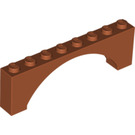 LEGO Donkeroranje Boog 1 x 8 x 2 Verhoogde, dunne bovenkant zonder versterkte onderkant (16577 / 40296)