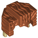 LEGO Dunkelorange Blocky Haar Swept Der Rücken mit Tan Ends (15846 / 50000)