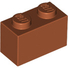 LEGO Dark Orange Brick 1 x 2 with Bottom Tube (3004 / 93792)