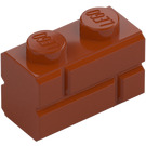 LEGO Ciemna pomarańcza Cegła 1 x 2 z Embossed Bricks (98283)