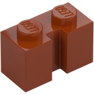 LEGO Dunkelorange Stein 1 x 2 mit Nut (4216)