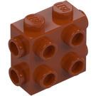 LEGO Donkeroranje Steen 1 x 2 x 1.6 met Kant en Einde Noppen (67329)