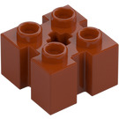 LEGO Naranja oscuro Ladrillo 2 x 2 con Slots y Axlehole (39683 / 90258)