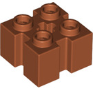 LEGO Dunkelorange Backstein 2 x 2 mit Slots und Axlehole (39683 / 90258)