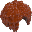 LEGO Dark Orange Curly Hair with Center Parting (29634 / 86318)