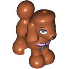 LEGO Donkeroranje Hond - Poodle met Pink Collar (105989)