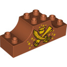 LEGO Dunkelorange Duplo Bow 2 x 6 x 2 mit Schwert, Scroll und Pot of Gold (4197 / 13722)