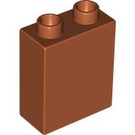 LEGO Dark Orange Duplo Brick 1 x 2 x 2 without Bottom Tube (4066 / 76371)