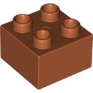 LEGO Donkeroranje Duplo Steen 2 x 2 (3437 / 89461)