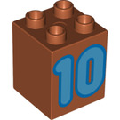 LEGO Orange sombre Duplo Brique 2 x 2 x 2 avec 10 (11942 / 31110)