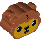 LEGO Dark Orange Duplo Brick 2 x 4 x 3 Curved with Ears and Animal (84817)
