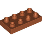 LEGO Donkeroranje Duplo Plaat 2 x 4 (4538 / 40666)
