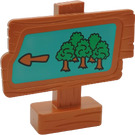 LEGO Dunkelorange Duplo Road Sign mit Trees (31283)