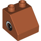LEGO Orange sombre Duplo Pente 2 x 2 x 1.5 (45°) avec Eye both sides (10442 / 10443)