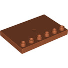 LEGO Dunkelorange Duplo Fliese 4 x 6 mit Bolzen auf Kante (31465)