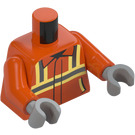 LEGO Dark Orange Female Construction Worker Minifig Torso (973)