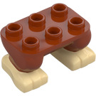 LEGO Dark Orange Hips with Feet 2 x 3 x 1.3 Donkey Kong (103483)