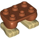 LEGO Dunkelorange Hüften mit Feet 2 x 3 x 1.3 Donkey Kong (103483)